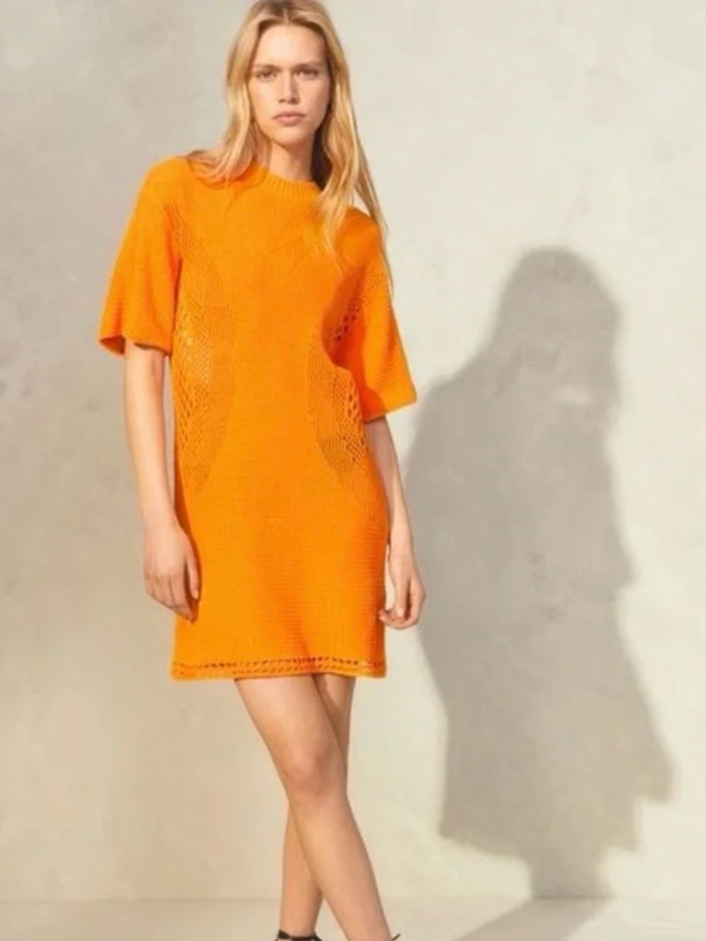 H&M Orange Mesh T-Shirt Dress